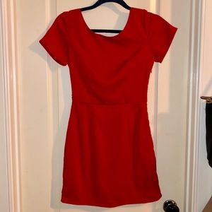 Red semi-formal dress